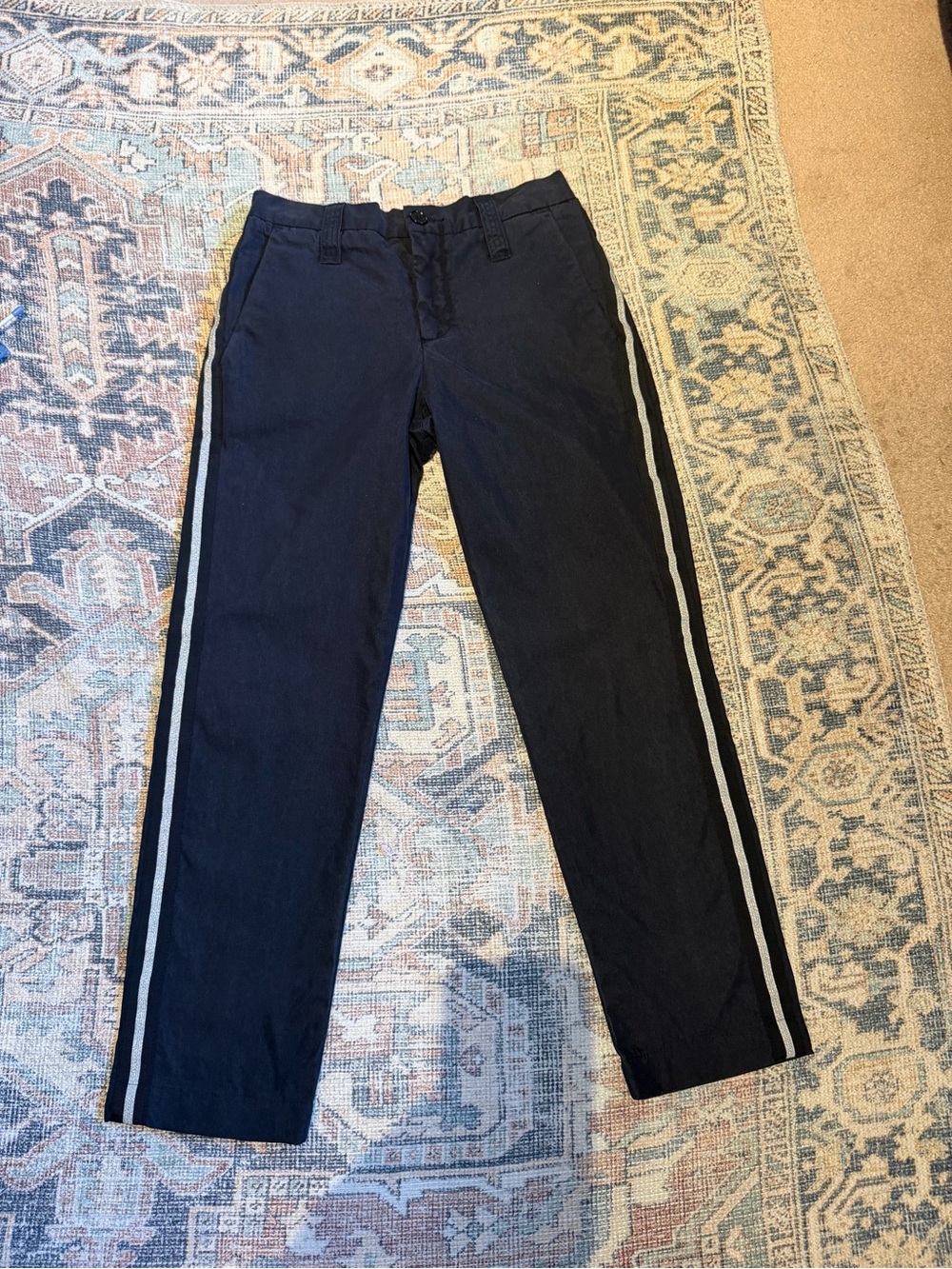 Zadig & Voltaire Black Straight-Leg Pants with Silver Side Stripe Size 36 / 6